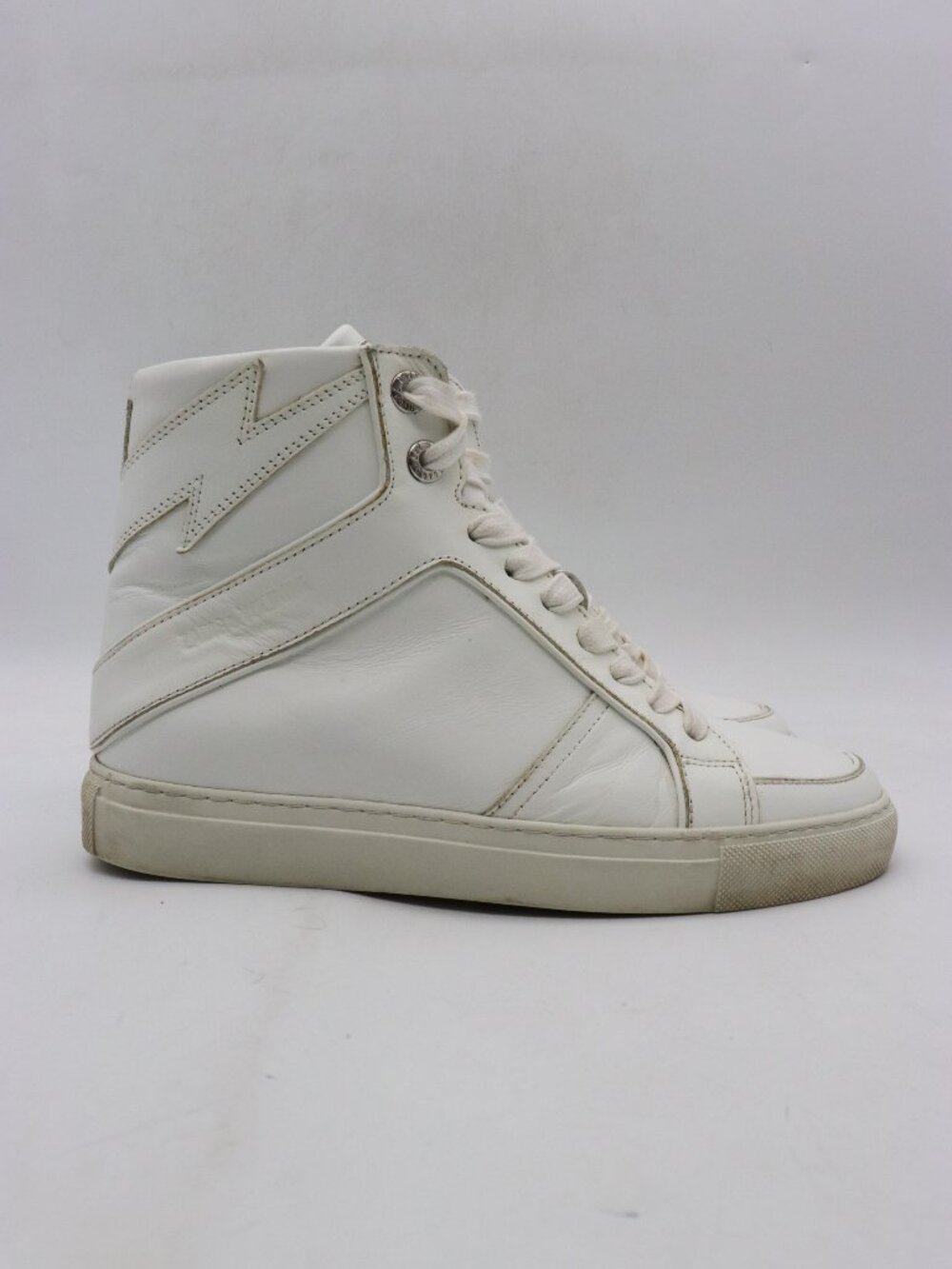 Zadig & Voltaire Women's Size EU 36 Flash  Sneakers White Leather High Tops